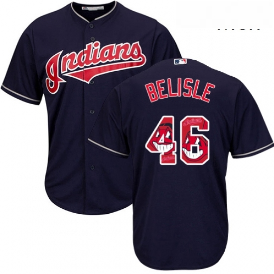 Mens Majestic Cleveland Indians 46 Matt Belisle Authentic Navy Blue Team Logo Fashion Cool Base MLB Jersey Mens Majestic Cleveland Indians 46 Matt Belisle Authentic Navy Blue Team Logo Fashion Cool Base MLB Jersey