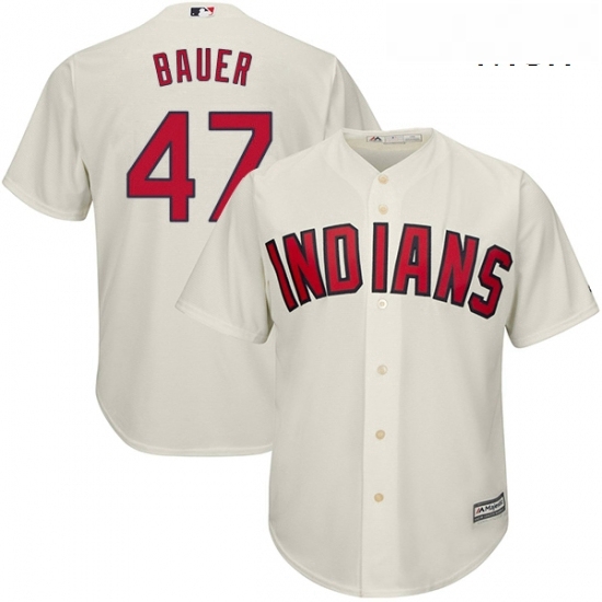 Mens Majestic Cleveland Indians 47 Trevor Bauer Replica Cream Alternate 2 Cool Base MLB Jersey Mens Majestic Cleveland Indians 47 Trevor Bauer Replica Cream Alternate 2 Cool Base MLB Jersey