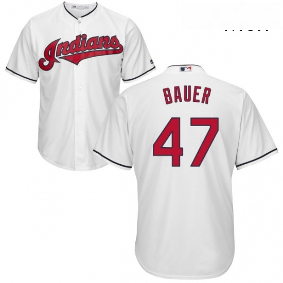 Mens Majestic Cleveland Indians 47 Trevor Bauer Replica White Home Cool Base MLB Jersey Mens Majestic Cleveland Indians 47 Trevor Bauer Replica White Home Cool Base MLB Jersey