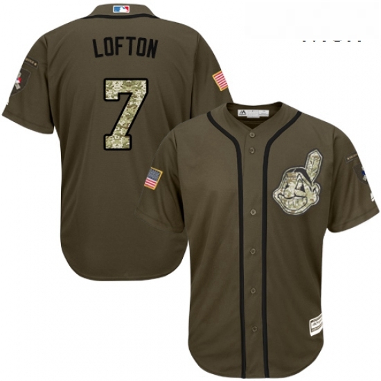 Mens Majestic Cleveland Indians 7 Kenny Lofton Authentic Green Salute to Service MLB Jersey Mens Majestic Cleveland Indians 7 Kenny Lofton Authentic Green Salute to Service MLB Jersey