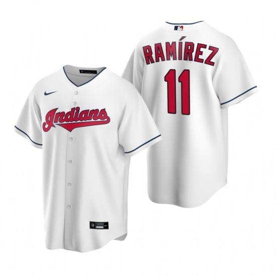 Mens Nike Cleveland Indians 11 Jose Ramirez White Home Stitched Baseball Jerse Mens Nike Cleveland Indians 11 Jose Ramirez White Home Stitched Baseball Jerse