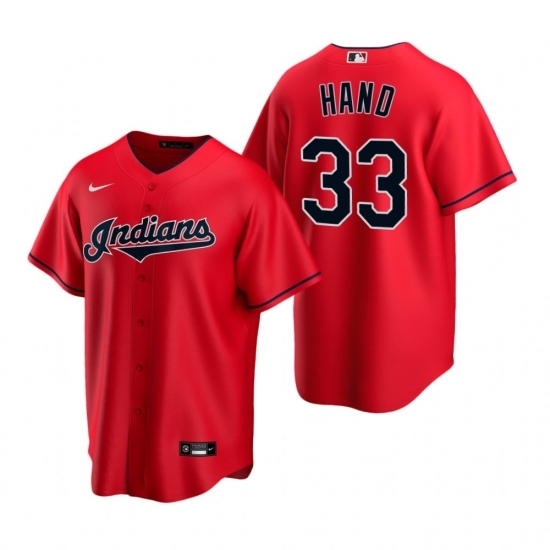 Mens Nike Cleveland Indians 33 Brad Hand Red Alternate Stitched Baseball Jersey Mens Nike Cleveland Indians 33 Brad Hand Red Alternate Stitched Baseball Jersey