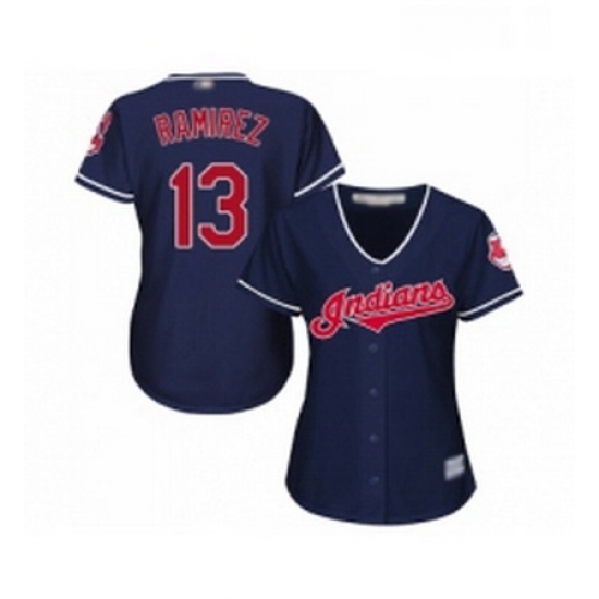 Womens Cleveland Indians 13 Hanley Ramirez Replica Navy Blue Alternate 1 Cool Base Baseball Jersey Womens Cleveland Indians 13 Hanley Ramirez Replica Navy Blue Alternate 1 Cool Base Baseball Jersey