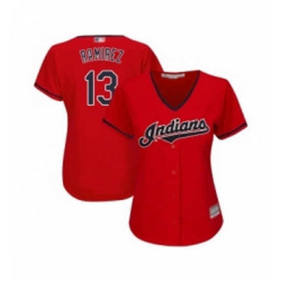 Womens Cleveland Indians 13 Hanley Ramirez Replica Scarlet Alternate 2 Cool Base Baseball Jersey Womens Cleveland Indians 13 Hanley Ramirez Replica Scarlet Alternate 2 Cool Base Baseball Jersey