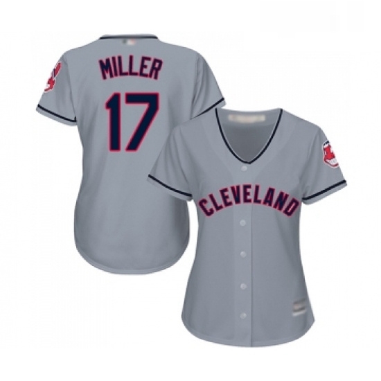 Womens Cleveland Indians 17 Brad Miller Replica Grey Road Cool Base Baseball Jersey Womens Cleveland Indians 17 Brad Miller Replica Grey Road Cool Base Baseball Jersey