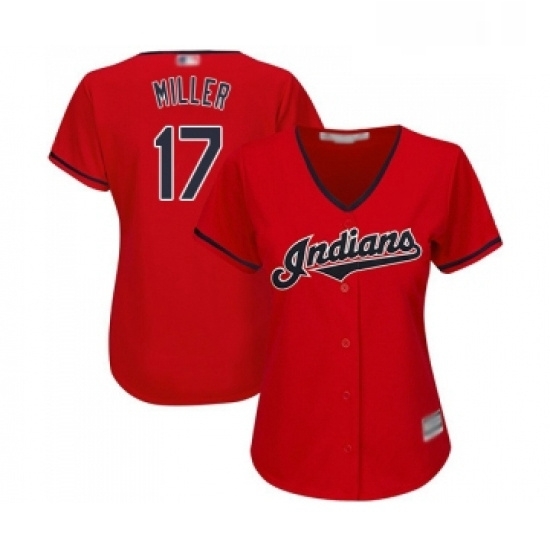 Womens Cleveland Indians 17 Brad Miller Replica Scarlet Alternate 2 Cool Base Baseball Jersey Womens Cleveland Indians 17 Brad Miller Replica Scarlet Alternate 2 Cool Base Baseball Jersey