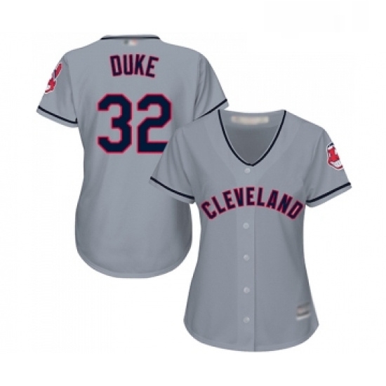 Womens Cleveland Indians 32 Zach Duke Replica Grey Road Cool Base Baseball Jersey Womens Cleveland Indians 32 Zach Duke Replica Grey Road Cool Base Baseball Jersey