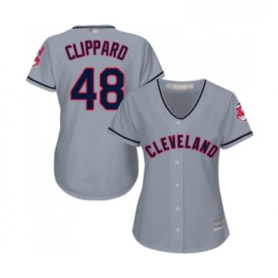 Womens Cleveland Indians 48 Tyler Clippard Replica Grey Road Cool Base Baseball Jersey Womens Cleveland Indians 48 Tyler Clippard Replica Grey Road Cool Base Baseball Jersey