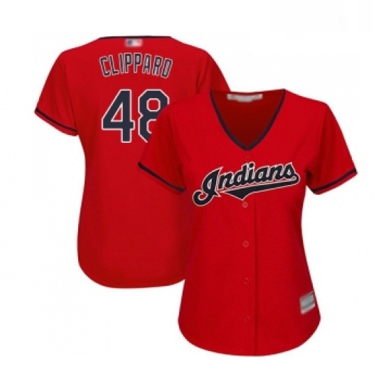 Womens Cleveland Indians 48 Tyler Clippard Replica Scarlet Alternate 2 Cool Base Baseball Jersey Womens Cleveland Indians 48 Tyler Clippard Replica Scarlet Alternate 2 Cool Base Baseball Jersey