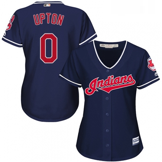 Womens Majestic Cleveland Indians 0 BJ Upton Replica Navy Blue Alternate 1 Cool Base MLB Jersey Womens Majestic Cleveland Indians 0 BJ Upton Replica Navy Blue Alternate 1 Cool Base MLB Jersey