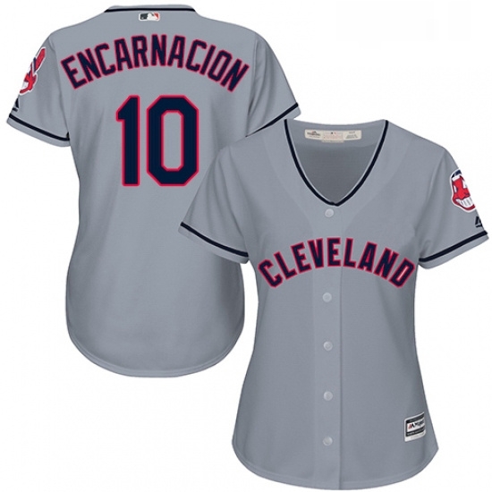 Womens Majestic Cleveland Indians 10 Edwin Encarnacion Authentic Grey Road Cool Base MLB Jersey Womens Majestic Cleveland Indians 10 Edwin Encarnacion Authentic Grey Road Cool Base MLB Jersey