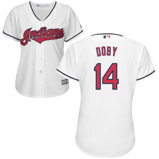 Womens Majestic Cleveland Indians 14 Larry Doby Replica White Home Cool Base MLB Jersey Womens Majestic Cleveland Indians 14 Larry Doby Replica White Home Cool Base MLB Jersey