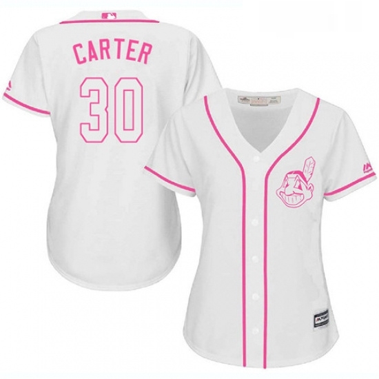 Womens Majestic Cleveland Indians 30 Joe Carter Authentic White Fashion Cool Base MLB Jersey Womens Majestic Cleveland Indians 30 Joe Carter Authentic White Fashion Cool Base MLB Jersey