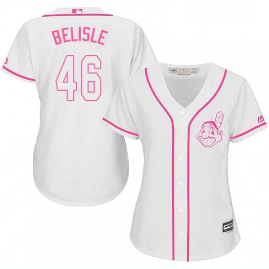 Womens Majestic Cleveland Indians 46 Matt Belisle Replica White Fashion Cool Base MLB Jersey Womens Majestic Cleveland Indians 46 Matt Belisle Replica White Fashion Cool Base MLB Jersey