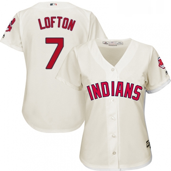 Womens Majestic Cleveland Indians 7 Kenny Lofton Authentic Cream Alternate 2 Cool Base MLB Jersey Womens Majestic Cleveland Indians 7 Kenny Lofton Authentic Cream Alternate 2 Cool Base MLB Jersey