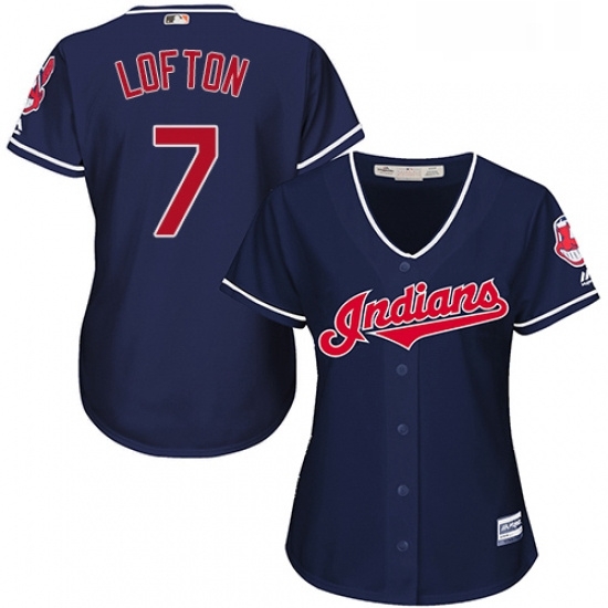 Womens Majestic Cleveland Indians 7 Kenny Lofton Authentic Navy Blue Alternate 1 Cool Base MLB Jersey Womens Majestic Cleveland Indians 7 Kenny Lofton Authentic Navy Blue Alternate 1 Cool Base MLB Jersey