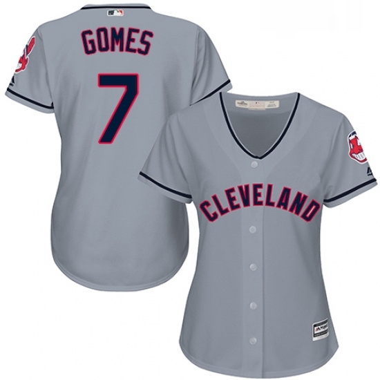 Womens Majestic Cleveland Indians 7 Yan Gomes Authentic Grey Road Cool Base MLB Jersey Womens Majestic Cleveland Indians 7 Yan Gomes Authentic Grey Road Cool Base MLB Jersey