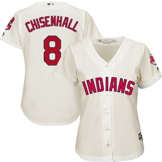 Womens Majestic Cleveland Indians 8 Lonnie Chisenhall Authentic Cream Alternate 2 Cool Base MLB Jersey Womens Majestic Cleveland Indians 8 Lonnie Chisenhall Authentic Cream Alternate 2 Cool Base MLB Jersey