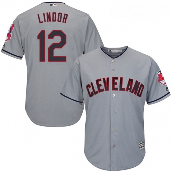 Youth Majestic Cleveland Indians 12 Francisco Lindor Authentic Grey Road Cool Base MLB Jersey Youth Majestic Cleveland Indians 12 Francisco Lindor Authentic Grey Road Cool Base MLB Jersey