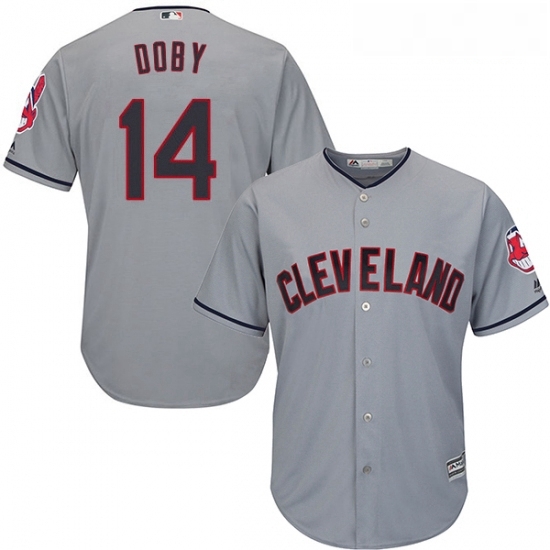 Youth Majestic Cleveland Indians 14 Larry Doby Replica Grey Road Cool Base MLB Jersey Youth Majestic Cleveland Indians 14 Larry Doby Replica Grey Road Cool Base MLB Jersey