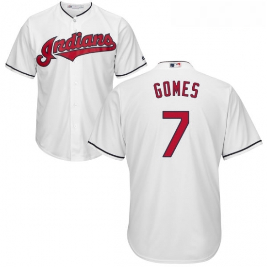 Youth Majestic Cleveland Indians 7 Yan Gomes Replica White Home Cool Base MLB Jersey Youth Majestic Cleveland Indians 7 Yan Gomes Replica White Home Cool Base MLB Jersey