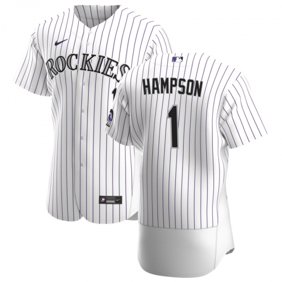 Men Colorado Rockies 1 Garrett Hampson Men Nike White Home 2020 Flex Base Player MLB Jersey Men Colorado Rockies 1 Garrett Hampson Men Nike White Home 2020 Flex Base Player MLB Jersey