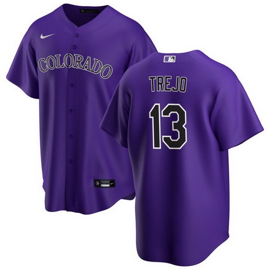 Men Colorado Rockies 13 Alan Trejo Purple Stitched Baseball Jersey Men Colorado Rockies 13 Alan Trejo Purple Stitched Baseball Jersey