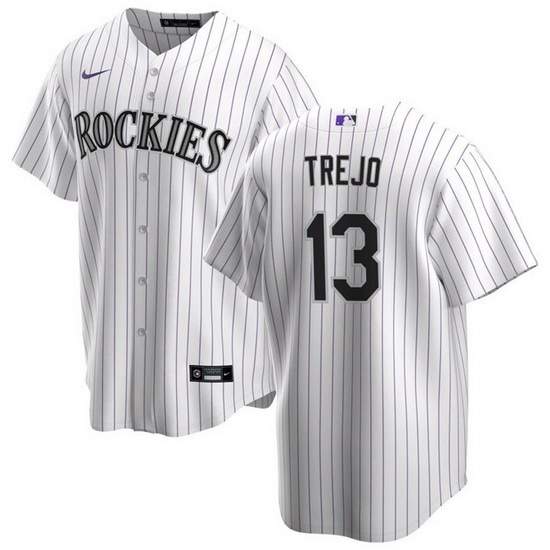 Men Colorado Rockies 13 Alan Trejo White Stitched Baseball Jersey Men Colorado Rockies 13 Alan Trejo White Stitched Baseball Jersey
