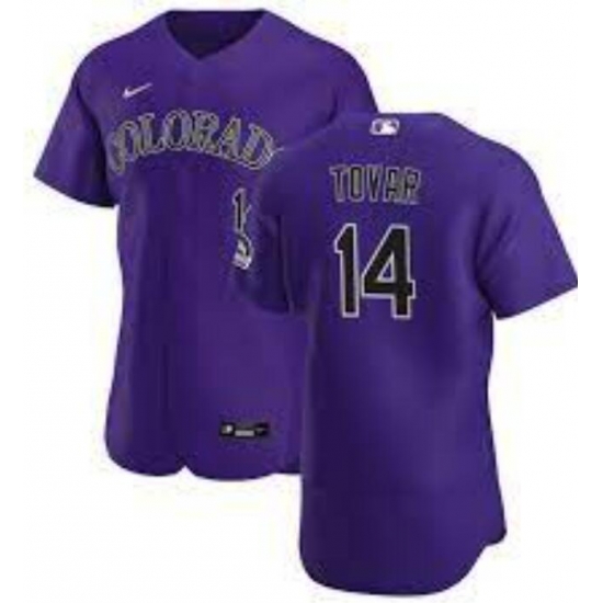 Men Colorado Rockies #14 Ezequiel Tovar Purple Flex Base Stitched MLB Jerseys Men Colorado Rockies #14 Ezequiel Tovar Purple Flex Base Stitched MLB Jerseys