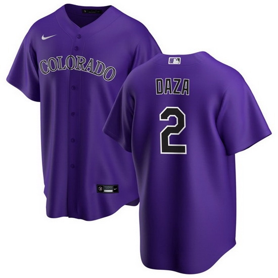 Men Colorado Rockies 2 Yonathan Daza Purple Stitched Baseball Jersey Men Colorado Rockies 2 Yonathan Daza Purple Stitched Baseball Jersey