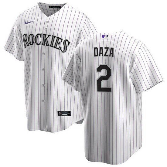 Men Colorado Rockies 2 Yonathan Daza White Stitched Baseball Jersey Men Colorado Rockies 2 Yonathan Daza White Stitched Baseball Jersey