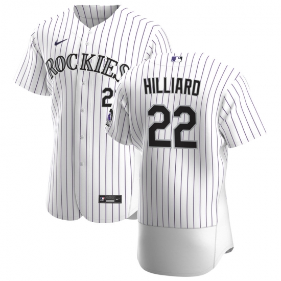 Men Colorado Rockies 22 Sam Hilliard Men Nike White Home 2020 Flex Base Player MLB Jersey Men Colorado Rockies 22 Sam Hilliard Men Nike White Home 2020 Flex Base Player MLB Jersey