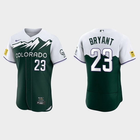 Men Colorado Rockies 23 Kris Bryant 2022 Green City Connect Flex Base Stitched Jerseys Men Colorado Rockies 23 Kris Bryant 2022 Green City Connect Flex Base Stitched Jerseys