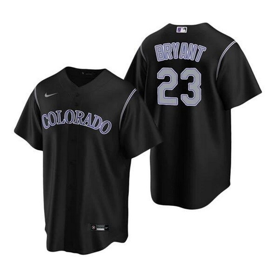 Men Colorado Rockies 23 Kris Bryant Black Stitched Baseball Jersey Men Colorado Rockies 23 Kris Bryant Black Stitched Baseball Jersey