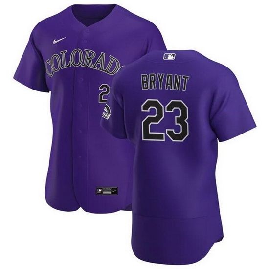 Men Colorado Rockies 23 Kris Bryant Purple Flex Base Stitched jersey Men Colorado Rockies 23 Kris Bryant Purple Flex Base Stitched jersey