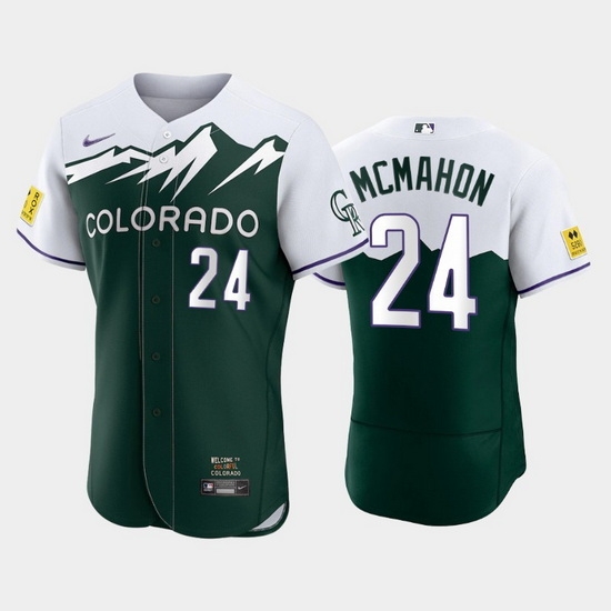 Men Colorado Rockies 24 Ryan McMahon 2022 Green City Connect Flex Base Stitched Jerseys Men Colorado Rockies 24 Ryan McMahon 2022 Green City Connect Flex Base Stitched Jerseys