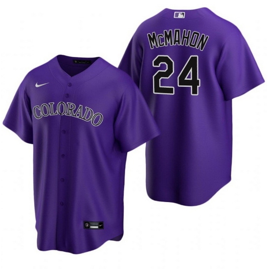 Men Colorado Rockies 24 Ryan McMahon Purple Stitched Baseball Jerse Men Colorado Rockies 24 Ryan McMahon Purple Stitched Baseball Jerse