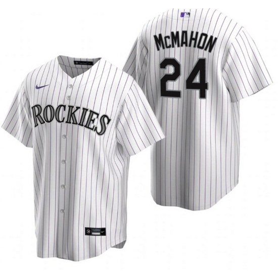 Men Colorado Rockies 24 Ryan McMahon White Stitched Baseball Jerse Men Colorado Rockies 24 Ryan McMahon White Stitched Baseball Jerse