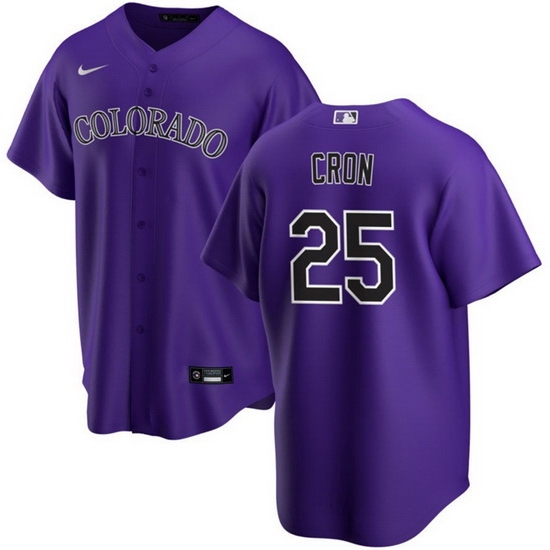 Men Colorado Rockies 25 C J Cron Purple Stitched Baseball Jersey Men Colorado Rockies 25 C J Cron Purple Stitched Baseball Jersey