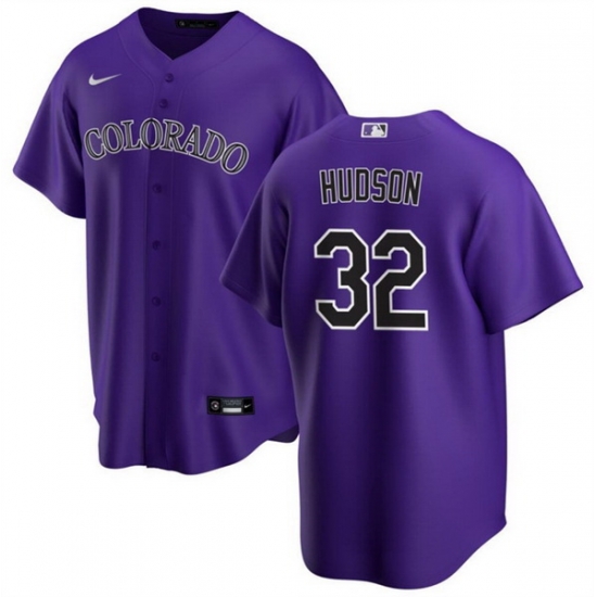 Men Colorado Rockies 32 Dakota Hudson Purple Cool Base Stitched Baseball Jersey Men Colorado Rockies 32 Dakota Hudson Purple Cool Base Stitched Baseball Jersey