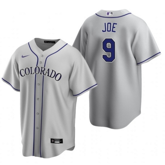 Men Colorado Rockies 9 Connor Joe Grey Stitched Baseball Jerse Men Colorado Rockies 9 Connor Joe Grey Stitched Baseball Jerse