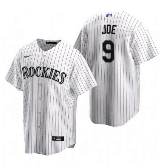 Men Colorado Rockies 9 Connor Joe White Stitched Baseball Jerse Men Colorado Rockies 9 Connor Joe White Stitched Baseball Jerse