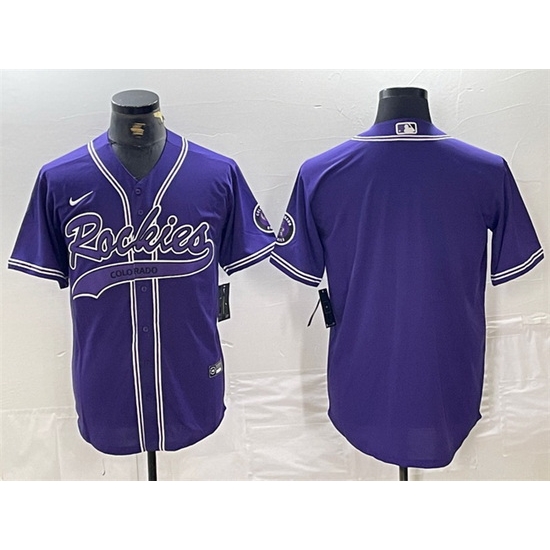 Men Colorado Rockies Blank Purple Cool Base Stitched Baseball Jersey Men Colorado Rockies Blank Purple Cool Base Stitched Baseball Jersey
