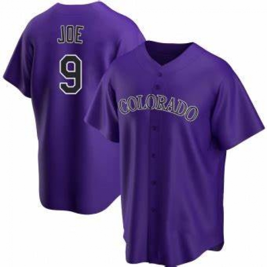 Men Colorado Rockies Connor Joe #9 Purple Cool Base Stitched Baseball Jersey Men Colorado Rockies Connor Joe #9 Purple Cool Base Stitched Baseball Jersey