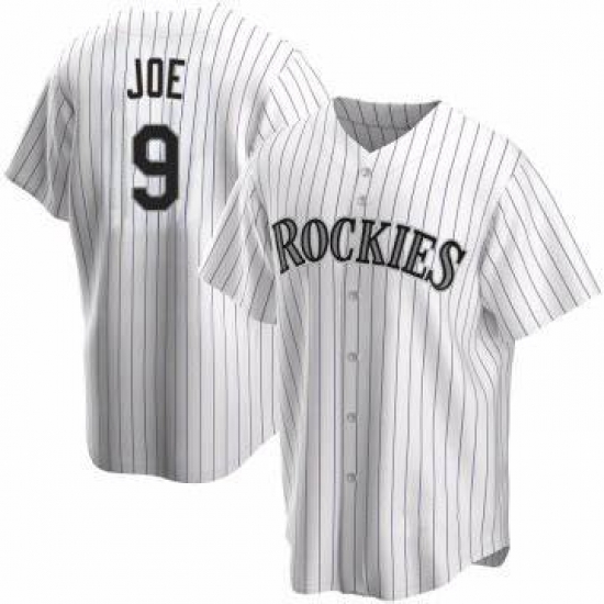Men Colorado Rockies Connor Joe #9 White Cool Base Stitched Baseball Jersey Men Colorado Rockies Connor Joe #9 White Cool Base Stitched Baseball Jersey