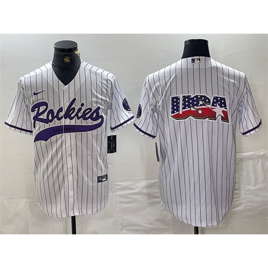 Men Colorado Rockies White Team Big Logo Cool Base Stitched Baseball Jersey Men Colorado Rockies White Team Big Logo Cool Base Stitched Baseball Jersey