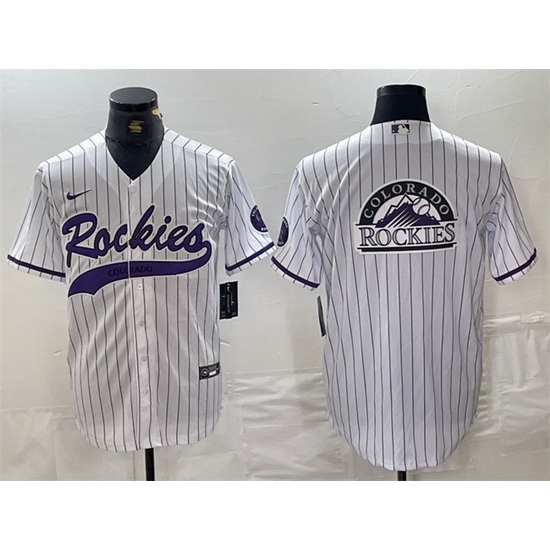 Men Colorado Rockies White Team Big Logo Cool Base Stitched Baseball Jerseys Men Colorado Rockies White Team Big Logo Cool Base Stitched Baseball Jerseys