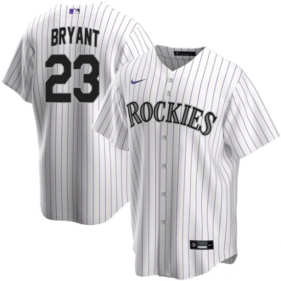 Men Nike Colorado Rockies Kris Bryant #23 White Cool Base Stitched Baseball Jersey Men Nike Colorado Rockies Kris Bryant #23 White Cool Base Stitched Baseball Jersey