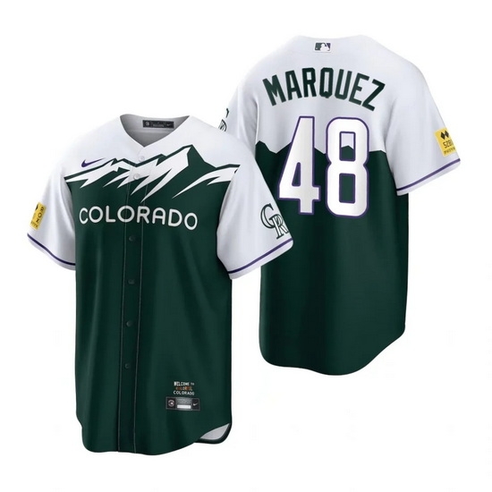 Men Nike Nike Colorado Rockies #48 German Marquez City Connect Stitched Flex Base Baseball Jersey Men Nike Nike Colorado Rockies #48 German Marquez City Connect Stitched Flex Base Baseball Jersey