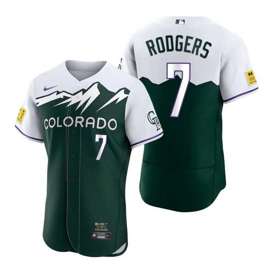 Men Nike Nike Colorado Rockies #7 Brendan Rodgers City Connect Stitched Flex Base Baseball Jersey Men Nike Nike Colorado Rockies #7 Brendan Rodgers City Connect Stitched Flex Base Baseball Jersey